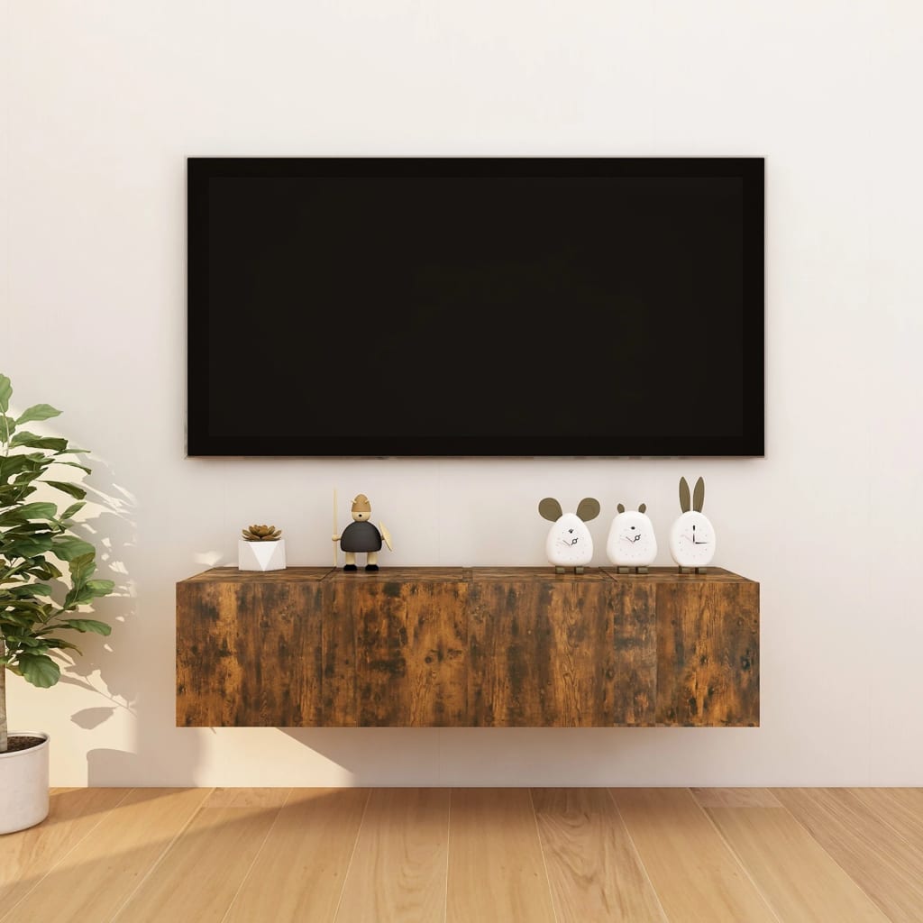 TV-Wandschränke 4 Stk. Räuchereiche 30,5x30x30 cm