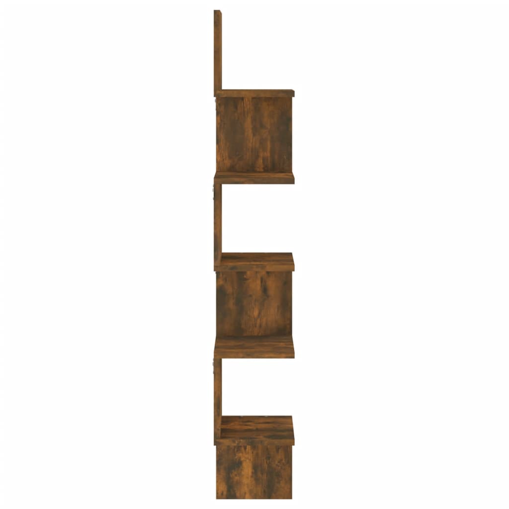 Wand-Eckregal Räuchereiche 20x20x127,5 cm Holzwerkstoff