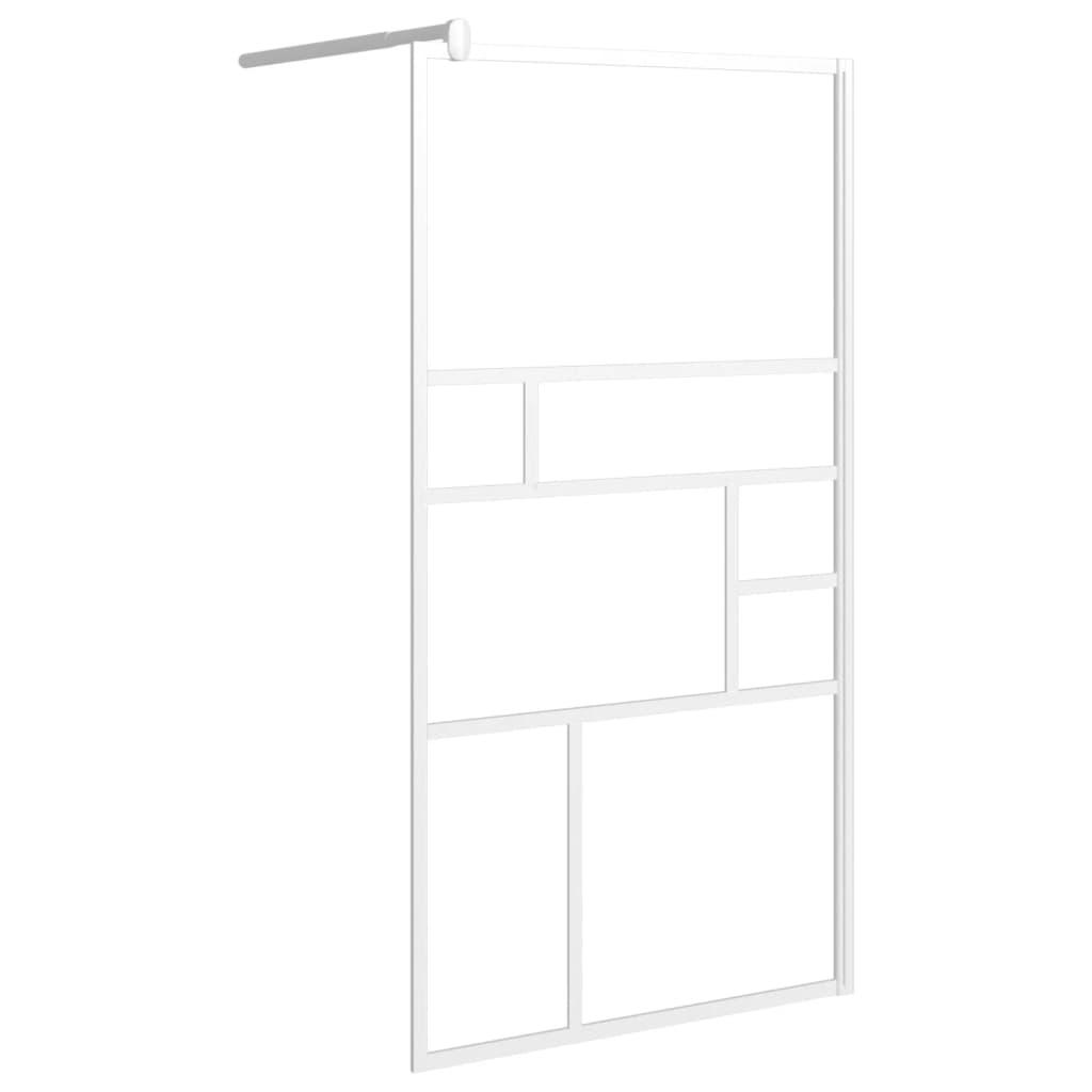 Duschwand für Walk-In Dusche 100x195 cm ESG-Glas Weiß