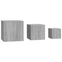 Thumbnail for Beistelltische 3 Stk. Grau Sonoma Holzwerkstoff