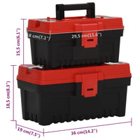 Thumbnail for 2-tlg. Werkzeugbox-Set Schwarz und Rot Polypropylen
