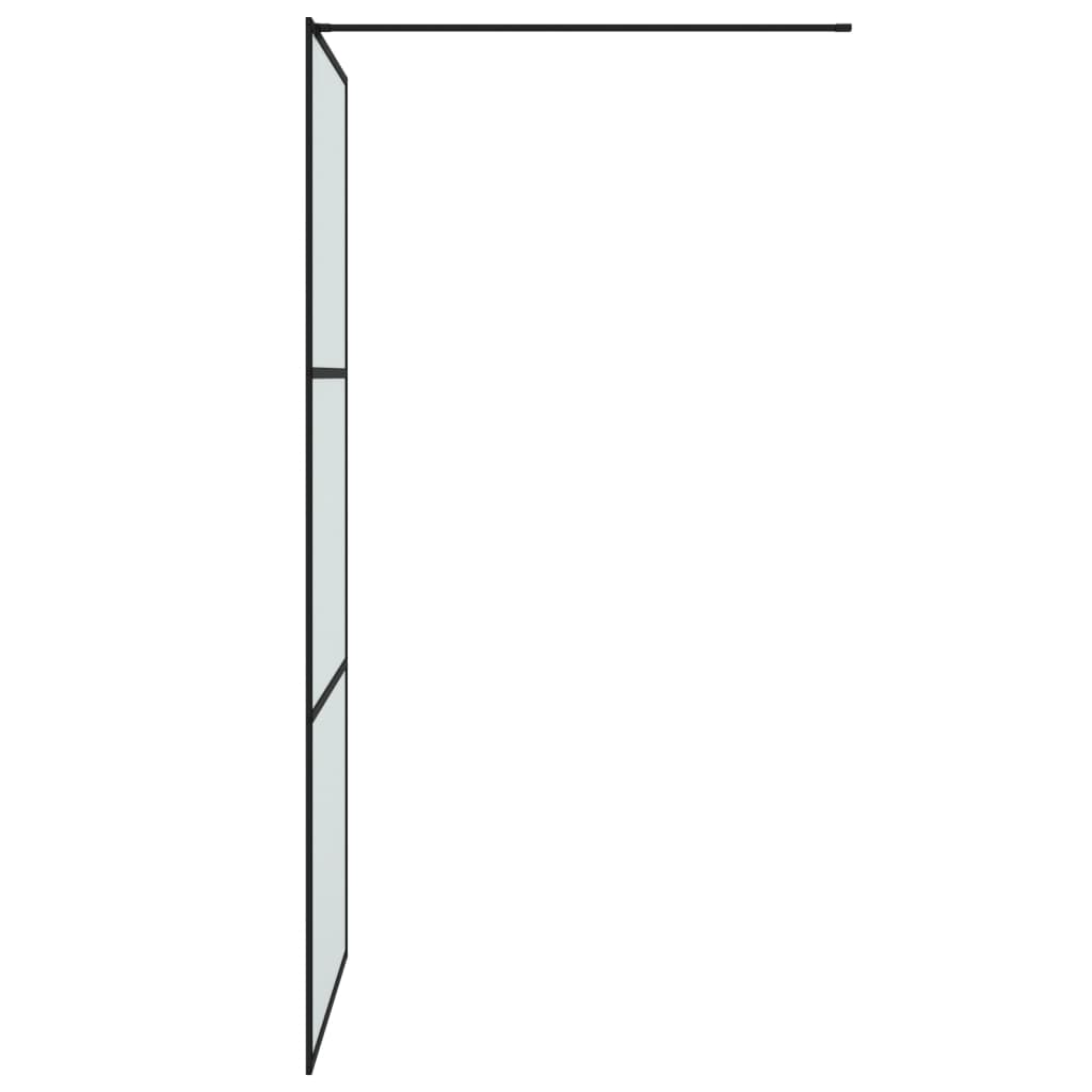 Duschwand für Begehbare Dusche Schwarz 90x195cm Matt ESG-Glas