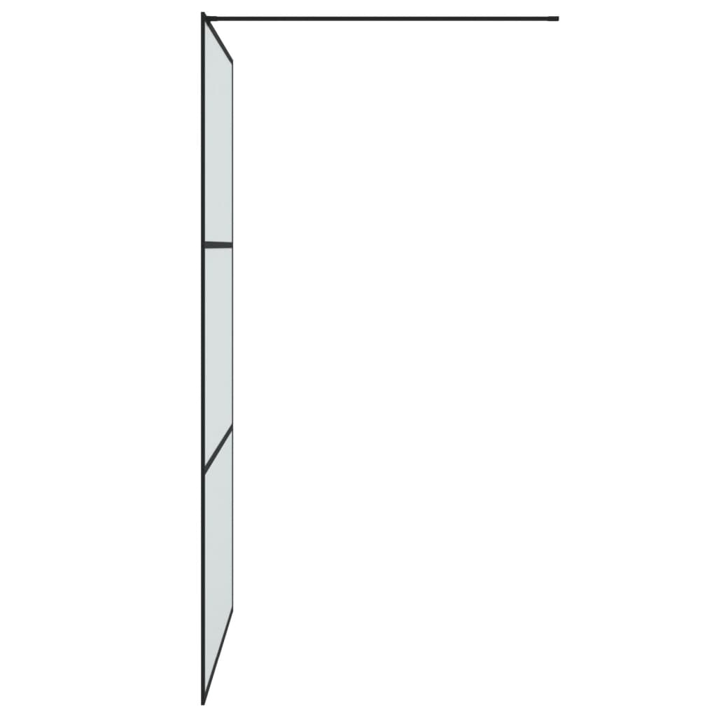 Duschwand für Begehbare Dusche Schwarz 115x195 cm Matt ESG-Glas