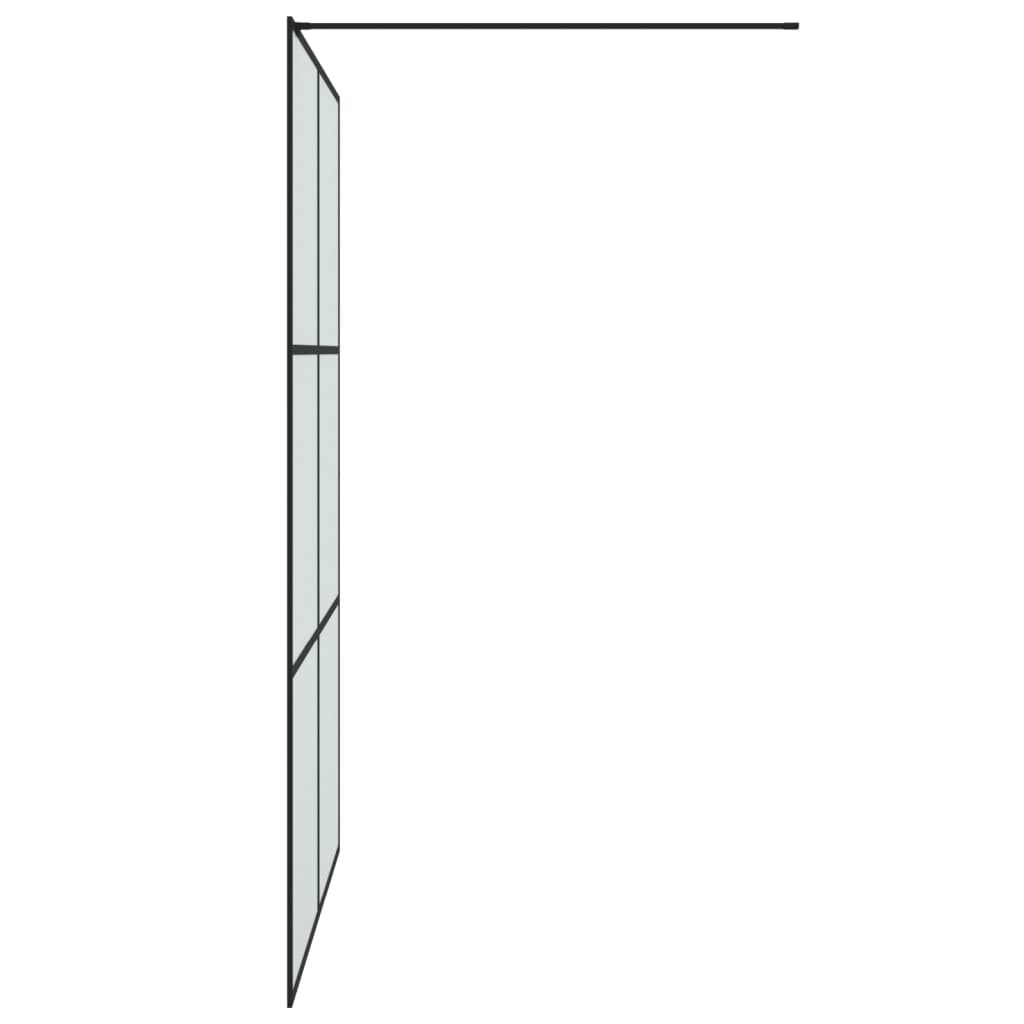 Duschwand für Begehbare Dusche Schwarz 140x195 cm Matt ESG-Glas