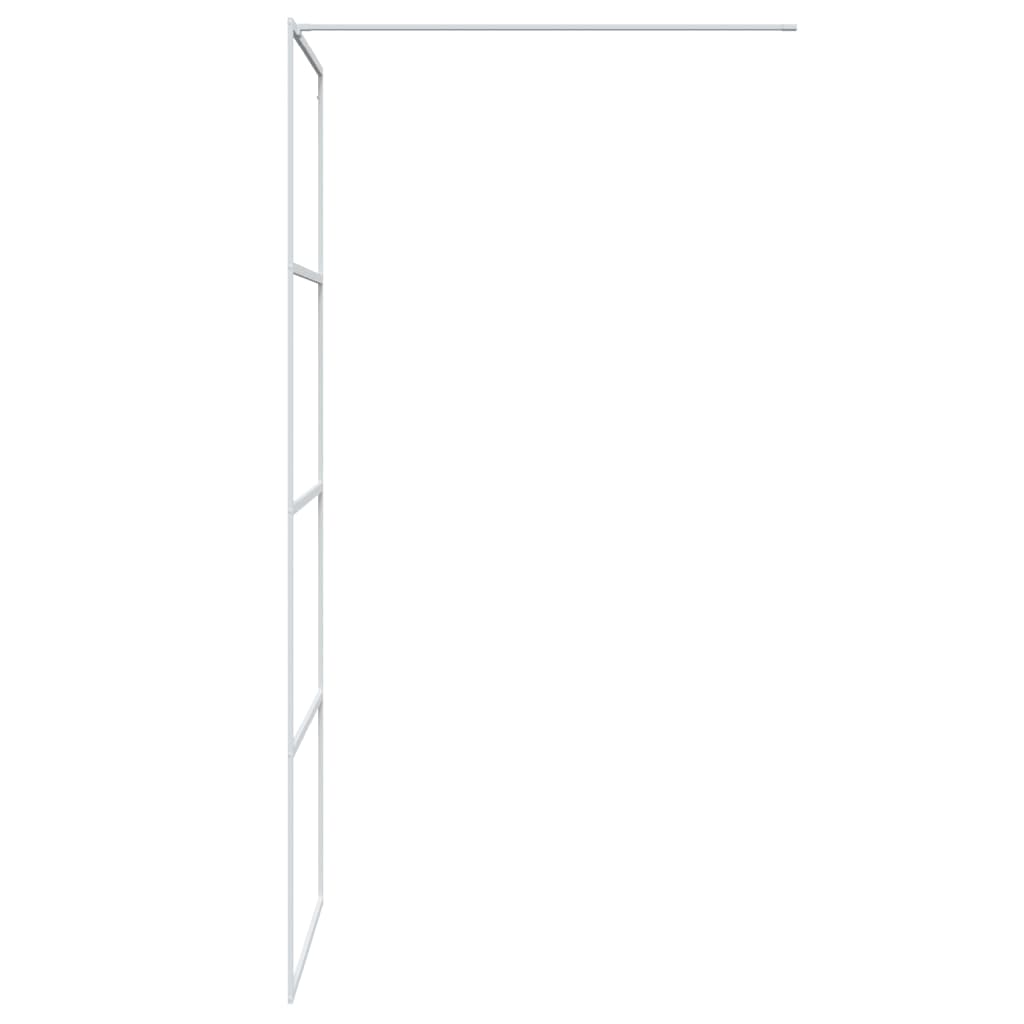 Duschwand für Begehbare Dusche Weiß 80x195 cm ESG-Klarglas