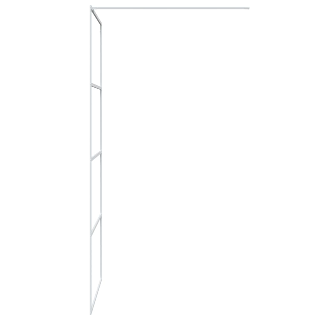 Duschwand für Begehbare Dusche Weiß 90x195 cm ESG-Klarglas