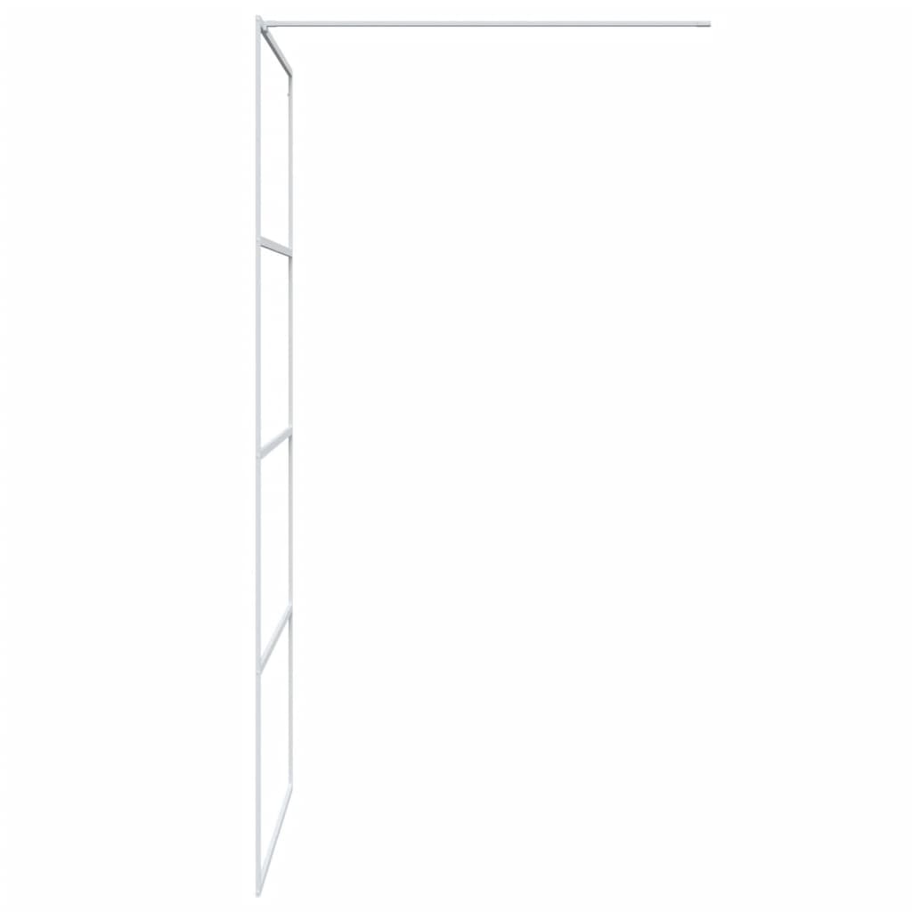 Duschwand für Begehbare Dusche Weiß 100x195 cm ESG-Klarglas