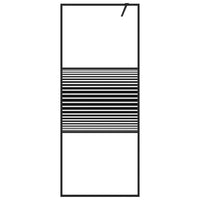 Thumbnail for Duschwand für Begehbare Dusche Schwarz 80x195 cm ESG-Glas Klar
