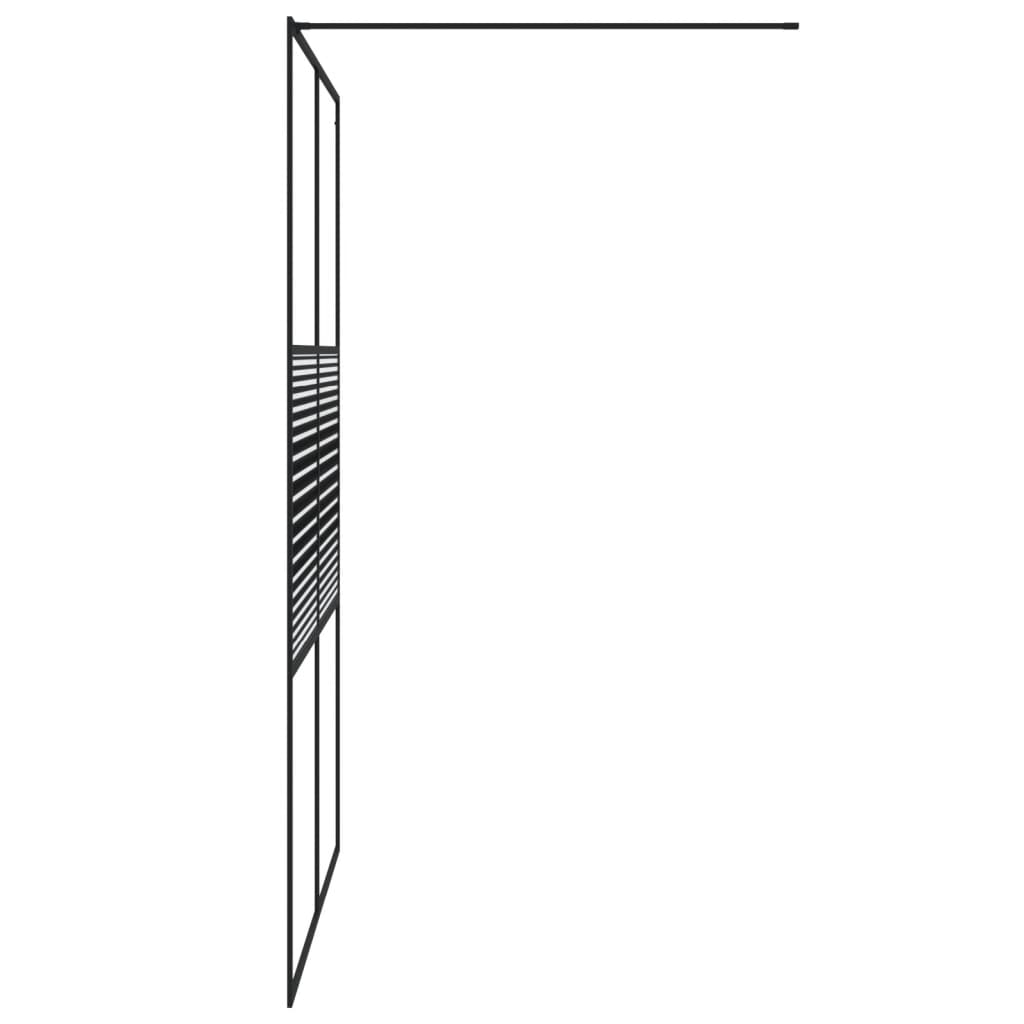 Duschwand für Begehbare Dusche Schwarz 140x195 cm ESG-Glas Klar