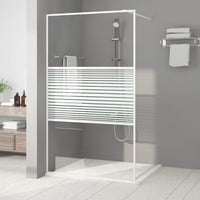 Thumbnail for Duschwand für Begehbare Dusche Weiß 115x195 cm ESG-Klarglas