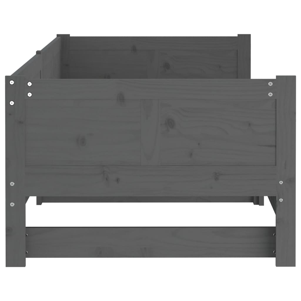 Ausziehbares Tagesbett Grau Massivholz Kiefer 2x(90x190) cm