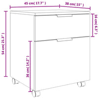Thumbnail for Mobiler Aktenschrank mit Rollen Weiß 45x38x54 cm Holzwerkstoff