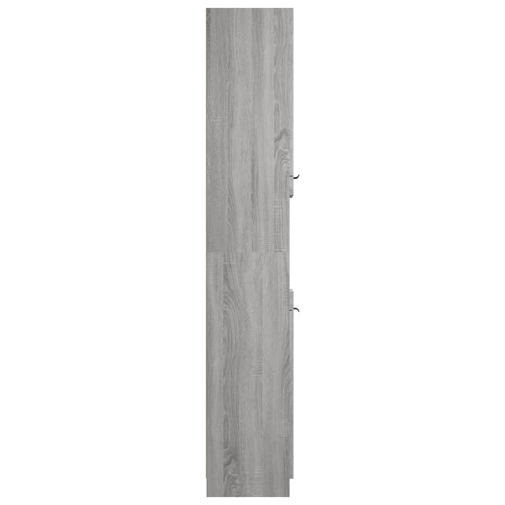 Badschrank Grau Sonoma 32x34x188,5 cm Holzwerkstoff