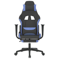 Thumbnail for Gaming-Stuhl mit Massage & Fußstütze Schwarz und Blau Stoff