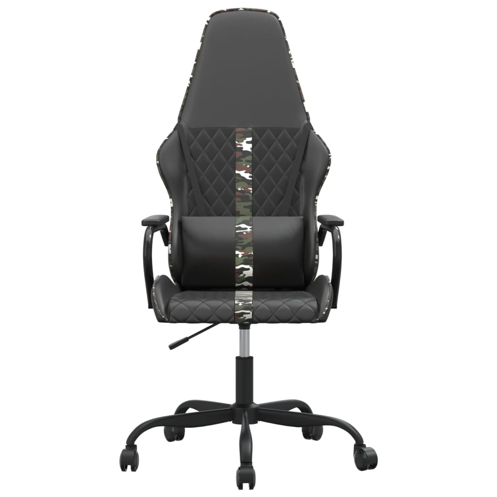 Gaming-Stuhl mit Massagefunktion Tarnfarben Schwarz Kunstleder