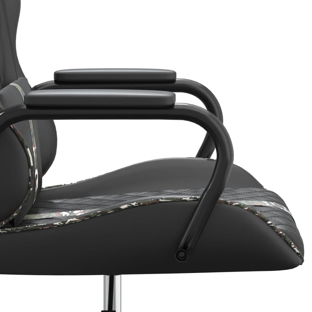 Gaming-Stuhl mit Massagefunktion Tarnfarben Schwarz Kunstleder