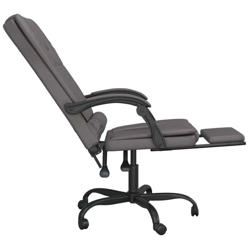 Bürostuhl mit Massagefunktion Grau Kunstleder