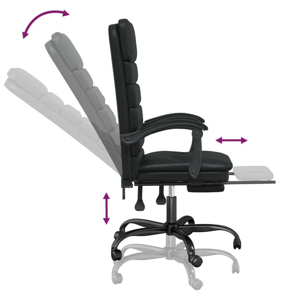Bürostuhl mit Massagefunktion Schwarz Kunstleder