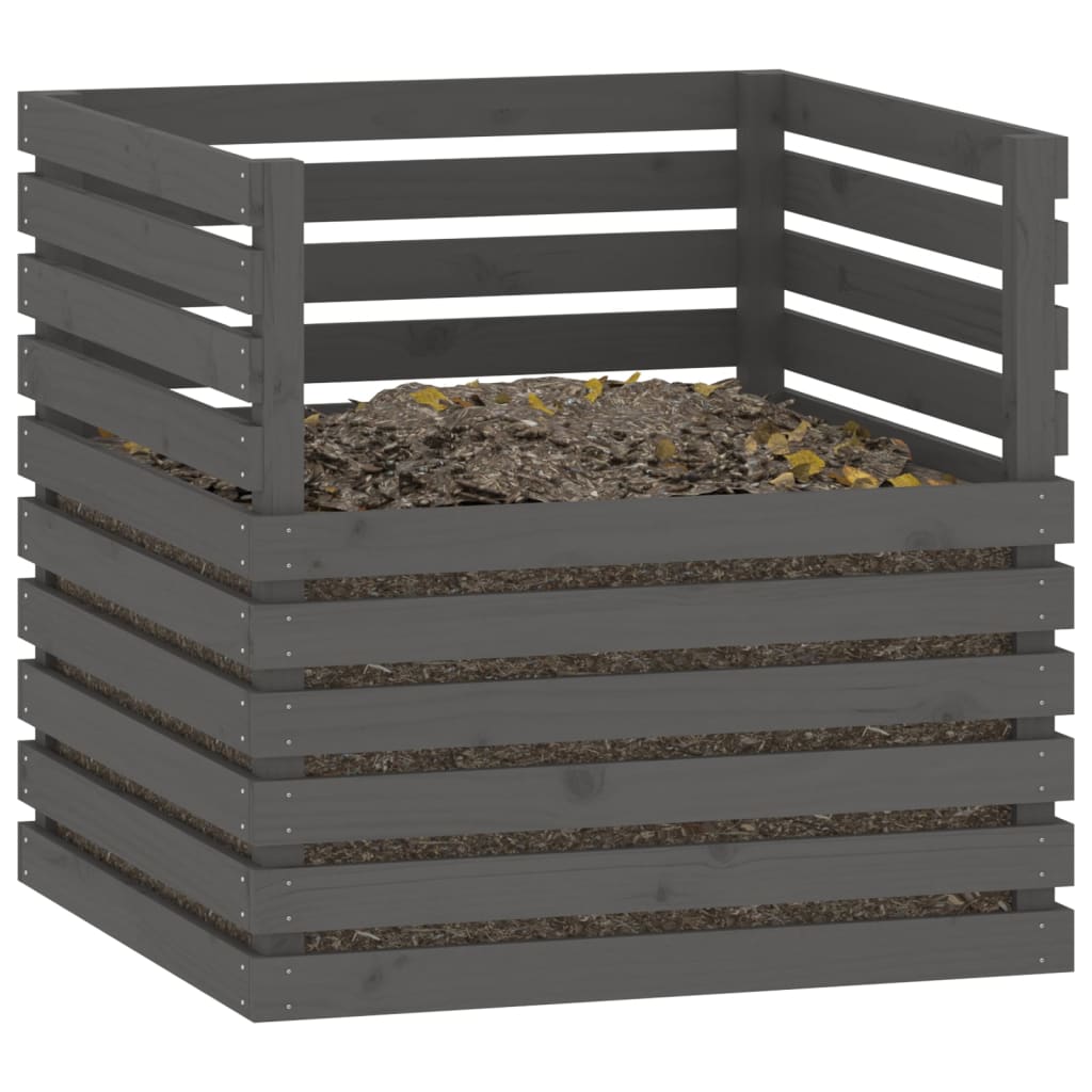 Komposter Grau 80x80x78 cm Massivholz Kiefer