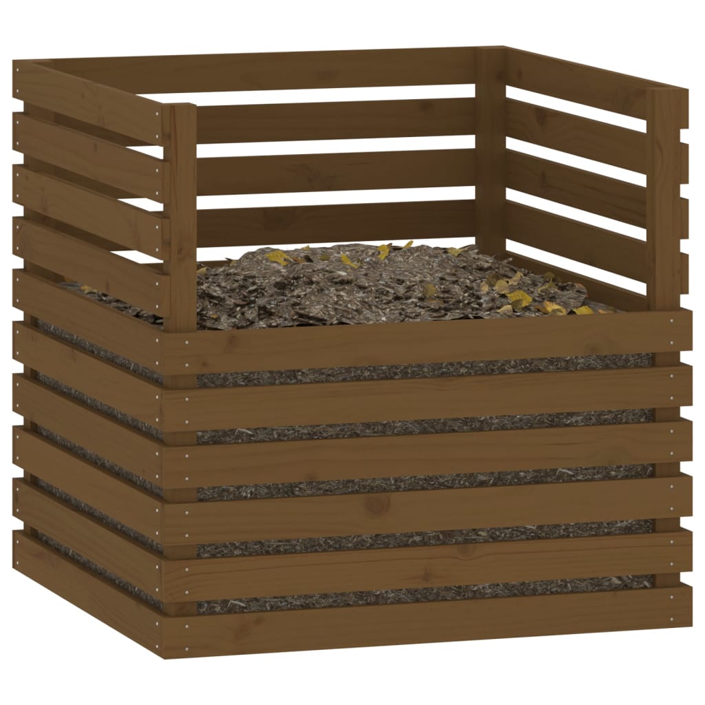Komposter Honigbraun 80x80x78 cm Massivholz Kiefer