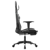 Thumbnail for Gaming-Stuhl mit Fußstütze Schwarz und Weiß Kunstleder