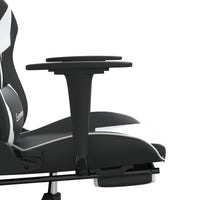 Thumbnail for Gaming-Stuhl mit Fußstütze Schwarz und Weiß Kunstleder