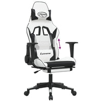 Thumbnail for Gaming-Stuhl mit Fußstütze Weiß und Schwarz Kunstleder