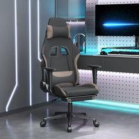 Thumbnail for Gaming-Stuhl mit Fußstütze Schwarz und Taupe Stoff