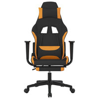 Thumbnail for Gaming-Stuhl mit Fußstütze Schwarz und Orange Stoff