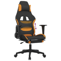 Thumbnail for Gaming-Stuhl mit Fußstütze Schwarz und Orange Stoff