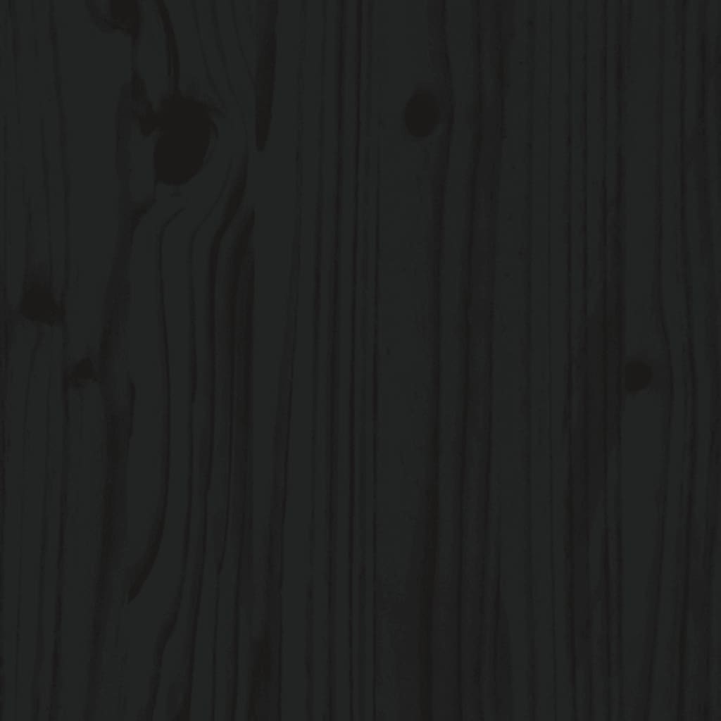 Massivholzbett mit Kopfteil Schwarz 120x200 cm