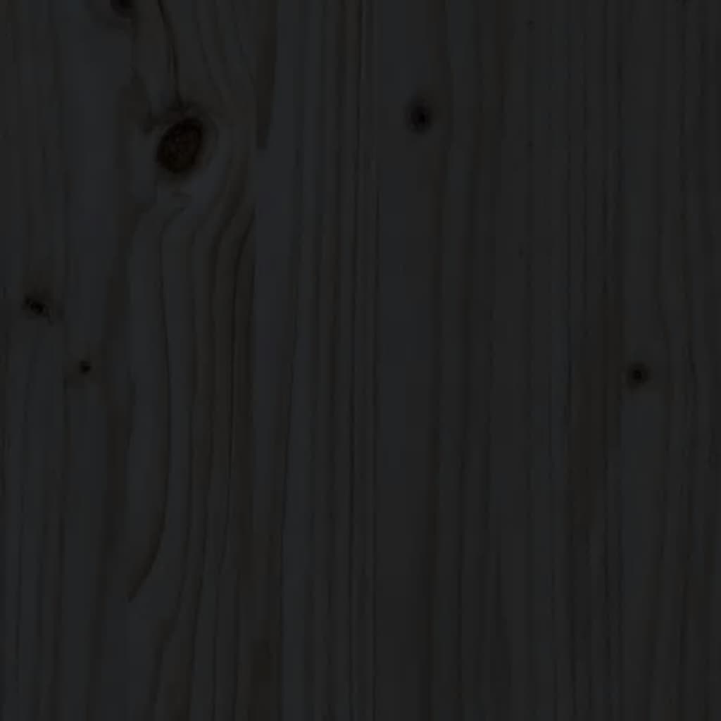 Massivholzbett mit Kopfteil Schwarz 200x200 cm