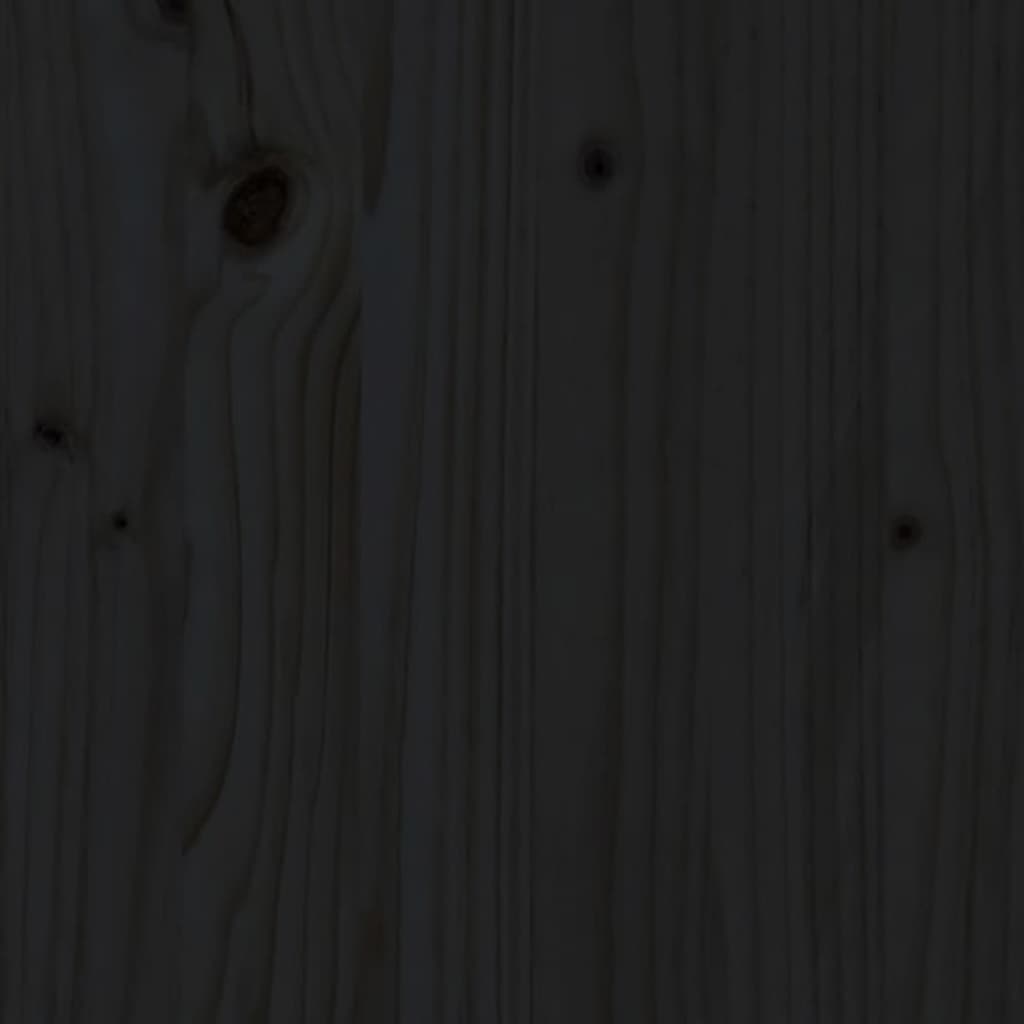 Massivholzbett mit Kopfteil Schwarz 100x200 cm