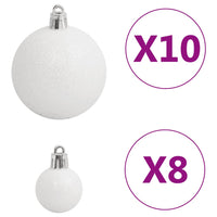 Thumbnail for 111-tlg. Weihnachtskugel-Set Weiß und Grau Polystyrol