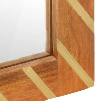 Thumbnail for Badezimmerspiegel Braun 50x70x3 cm Massivholz Mango und Glas
