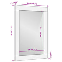 Thumbnail for Badspiegel 50x70x2,5 cm Massivholz Akazie und Glas