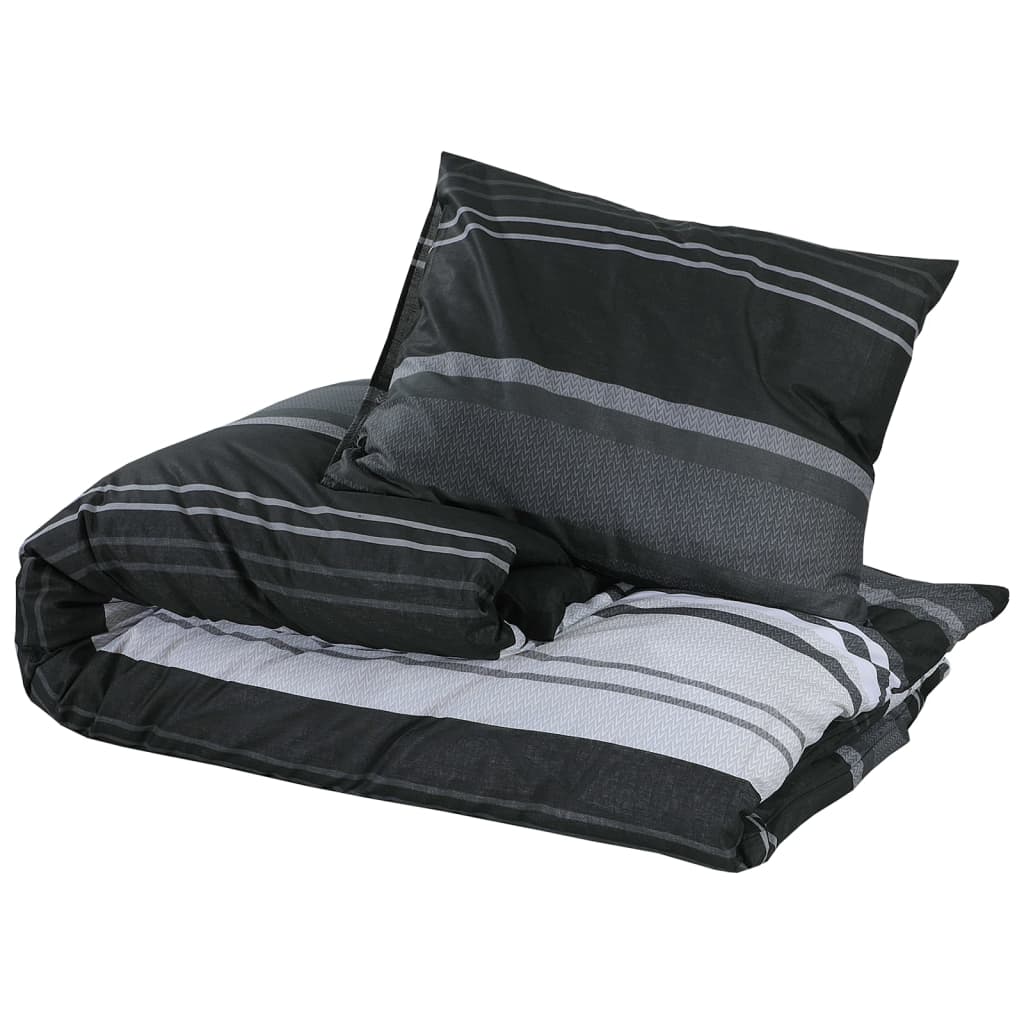 Bettwäsche-Set Schwarz und Weiß 240x220 cm Baumwolle