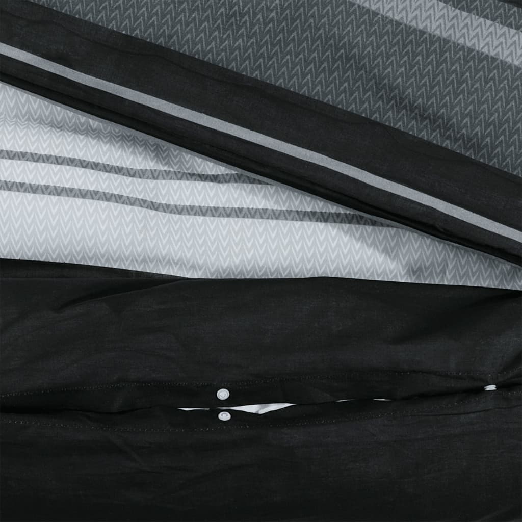 Bettwäsche-Set Schwarz und Weiß 200x200 cm Baumwolle