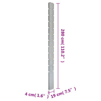Thumbnail for Zaunpfosten 10 Stk. Silbern 280 cm Verzinkter Stahl