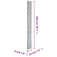 Thumbnail for Zaunpfosten 20 Stk. Silbern 200 cm Verzinkter Stahl