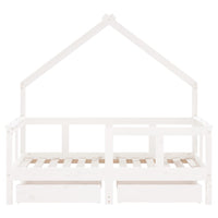 Thumbnail for Kinderbett mit Schubladen Weiß 70x140 cm Massivholz Kiefer