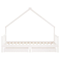 Thumbnail for Kinderbett mit Schubladen Weiß 90x190 cm Massivholz Kiefer