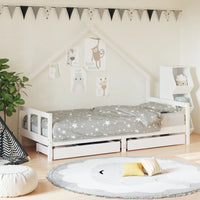 Thumbnail for Kinderbett mit Schubladen Weiß 90x190 cm Massivholz Kiefer