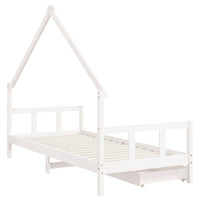 Thumbnail for Kinderbett mit Schubladen Weiß 90x200 cm Massivholz Kiefer