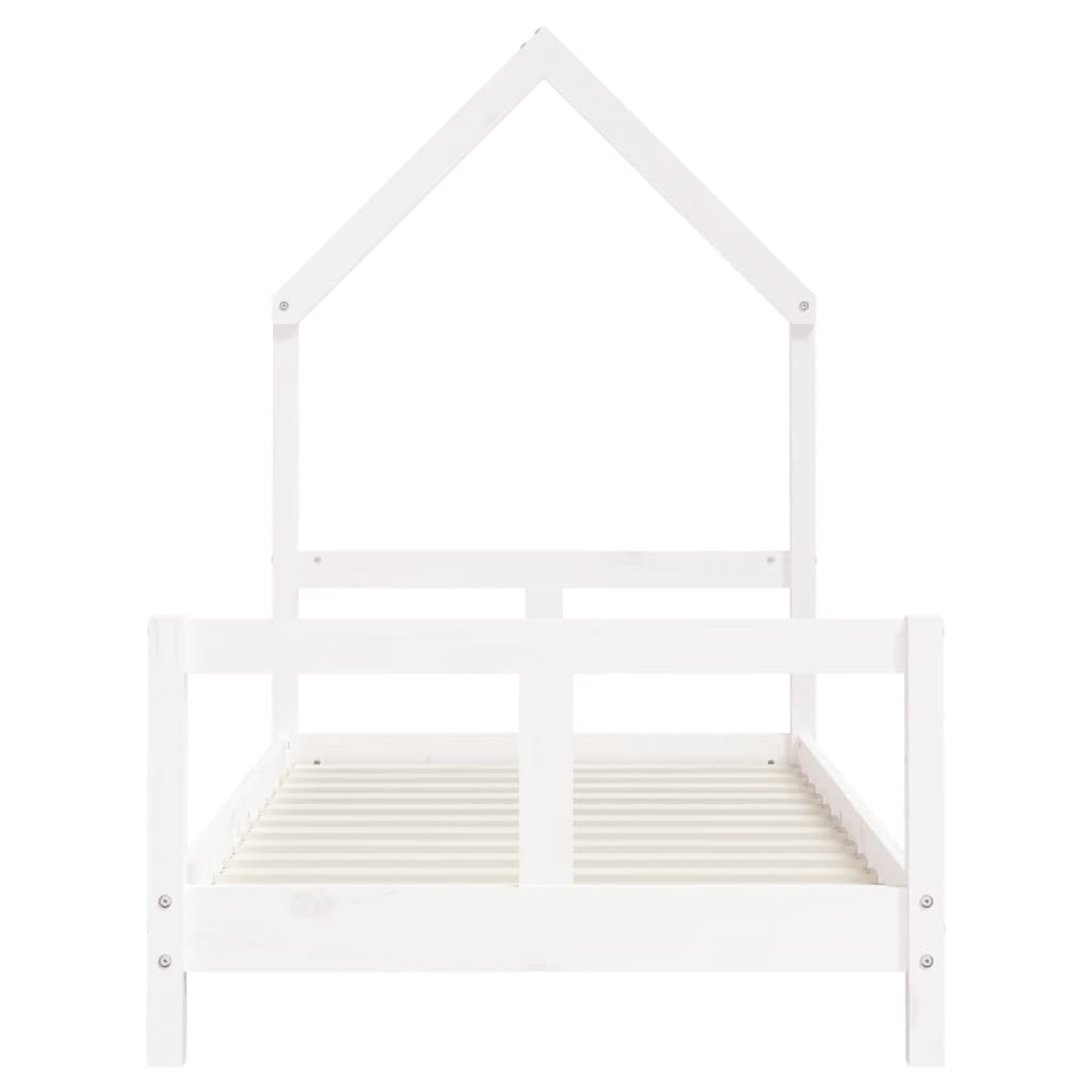 Kinderbett Weiß 80x160 cm Massivholz Kiefer