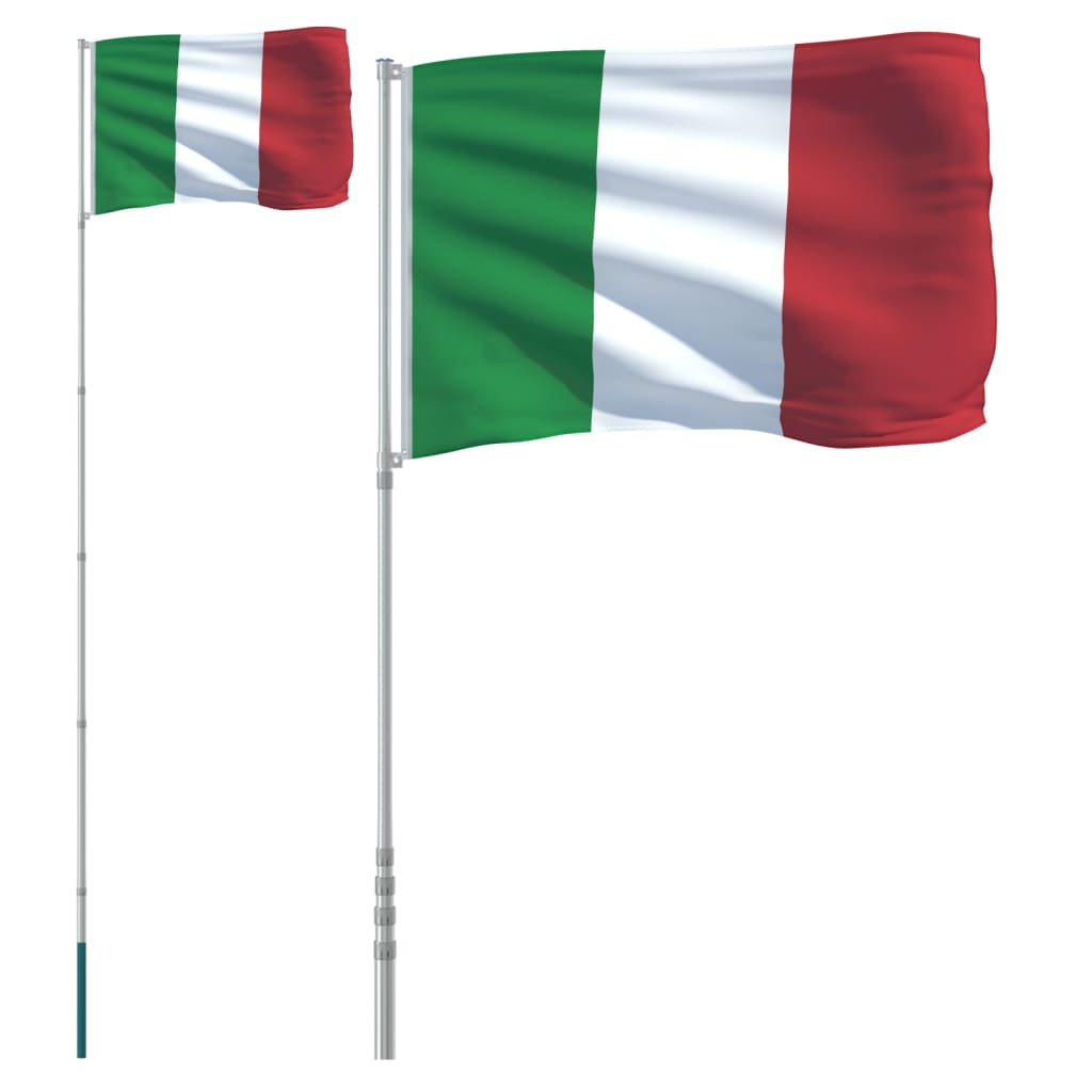 Flagge Italiens mit Mast 5,55 m Aluminium
