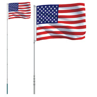 Thumbnail for Flagge der Vereinigten Staaten mit Mast 5,55 m Aluminium