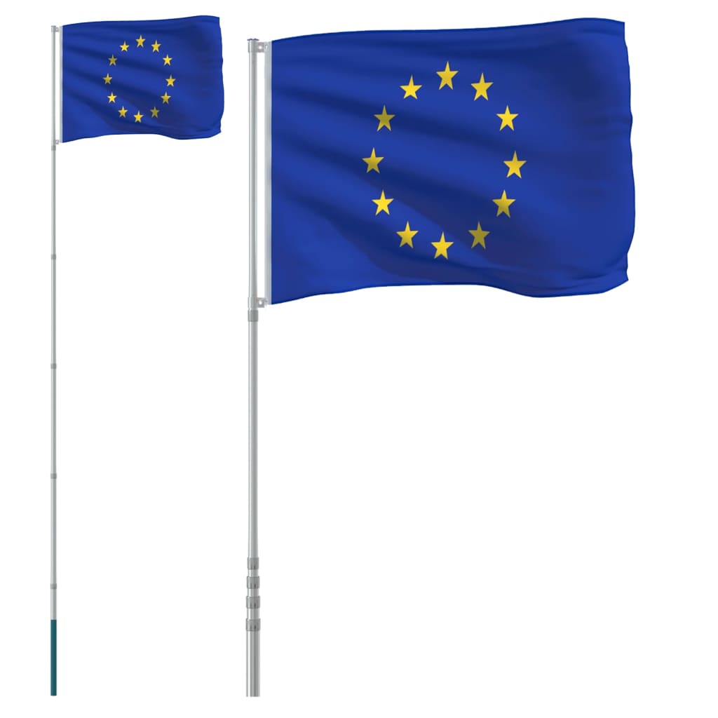 Europaflagge mit Mast 5,55 m Aluminium