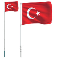 Thumbnail for Flagge der Türkei mit Mast 5,55 m Aluminium