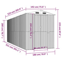 Thumbnail for Geräteschuppen Dunkelbraun 192x523x223 cm Verzinkter Stahl